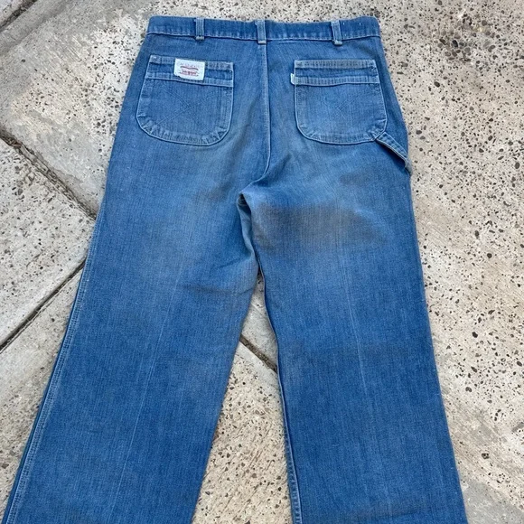 Levi's vintage (70s)white tag Wide Leg Women's carpenters Jeans - Picture 2 of 16